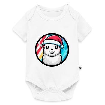 Alpaca Llama Christmas Animal - Baby Premium short-sleeve bodysuit - white - Front