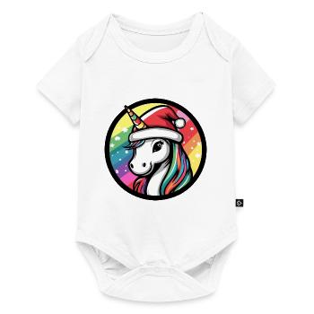 Licorne : animal de Noël - Body à manches courtes Premium Bébé - blanc - Devant