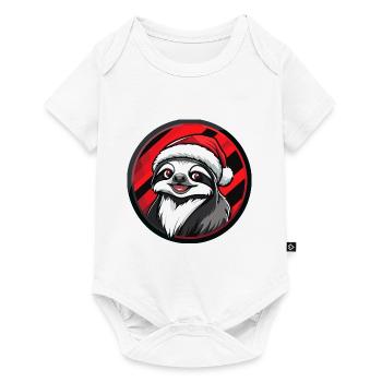 Animal de Noël paresseux - Body à manches courtes Premium Bébé - blanc - Devant