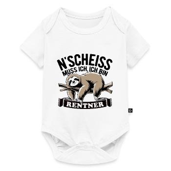 N' Scheiss muss ich, ich bin Rentner - Faultier - Baby Premium Kurzarmbody - Weiß - Vorne