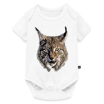 Luchs Raubkatze Raubtier Tier coole Katze Lynx - Baby Premium Kurzarmbody - Weiß - Vorne
