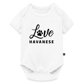Amour bichon havanais disant femme cadeau havanais - Body à manches courtes Premium Bébé - blanc - Devant