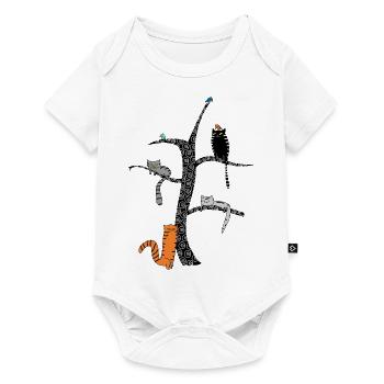 funny cats cat tree - Baby Premium short-sleeve bodysuit - white - Front