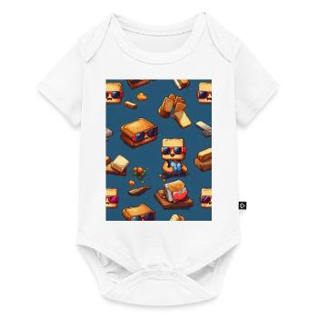 Pixelart, Toasbrot - Baby Premium Kurzarmbody - Weiß - Vorne