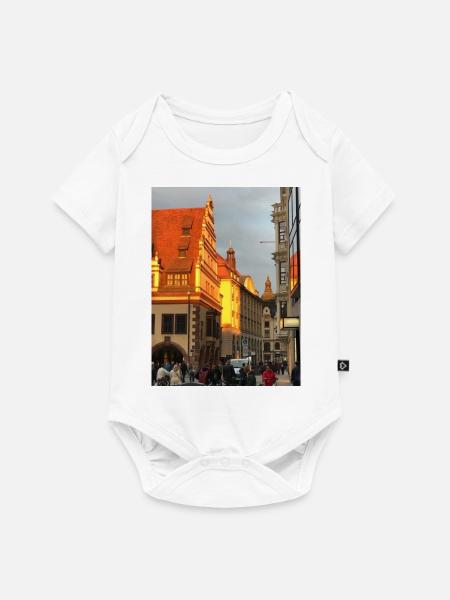 Leipzig - Baby Premium Kurzarmbody - Weiß
