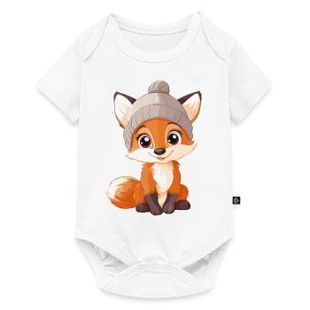 renard mignon mignon bébé enfants animal dessin animé - Body à manches courtes Premium Bébé - blanc - Devant