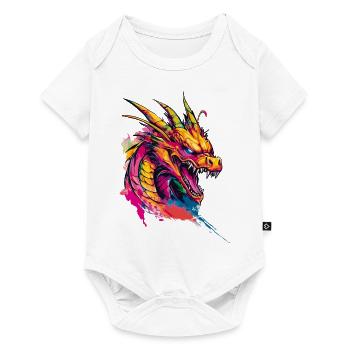 Dragon Colorful Fantasy Magic Mysticism Mythology Art - Baby Premium short-sleeve bodysuit - white - Front