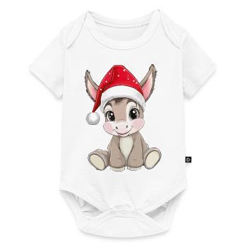 Donkey Christmas Cute Cute Xmas Christmassy - Baby Premium short-sleeve bodysuit - white - Front