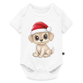 Chien Noël Mignon Noël mignon Noël - Body à manches courtes Premium Bébé - blanc - Devant