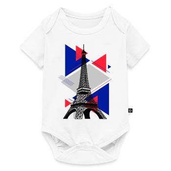 Paris Tour Eiffel France City Skyline Art - Body à manches courtes Premium Bébé - blanc - Devant