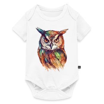 Owl Eagle Owl Bird Night Bird Animal Night Moon Nature - Baby Premium short-sleeve bodysuit - white - Front
