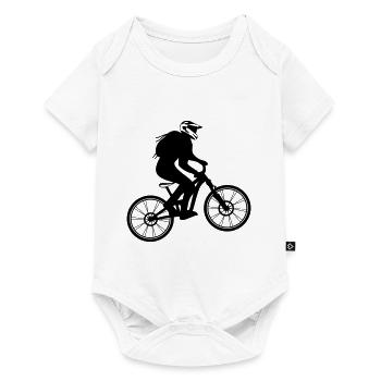 Fully mountain bike with biker cross helmet - MTB bike - Baby Premium short-sleeve bodysuit - white - Front