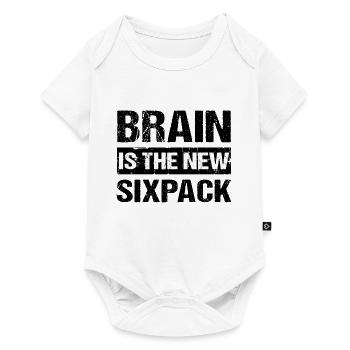 Brain est le nouveau sixpack Smart Schlau Clever Humor - Body à manches courtes Premium Bébé - blanc - Devant