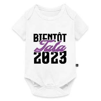 Cadeau Annonce grossesse bientôt Tata 2023. Tante. - Body à manches courtes Premium Bébé - blanc - Devant