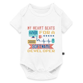 My Heart Beats For A Software Developer - Baby Premium short-sleeve bodysuit - white - Front