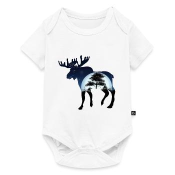 Moose at night - Baby Premium short-sleeve bodysuit - white - Front