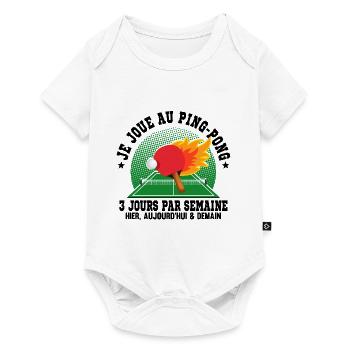 Ping Pong Humour Pongiste Tennis De Table - Body à manches courtes Premium Bébé - blanc - Devant