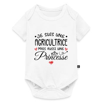 Je Suis Une Agricultrice, Mais Aussi Une Princesse - Body à manches courtes Premium Bébé - blanc - Devant