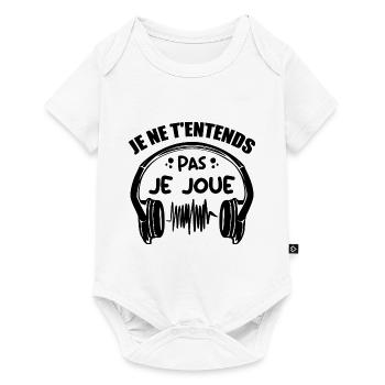 I can't hear you, I'm playing - Baby Premium short-sleeve bodysuit - white - Front