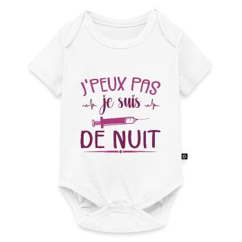 Je Peux Pas Je Suis De Nuit - Body à manches courtes Premium Bébé - blanc - Devant