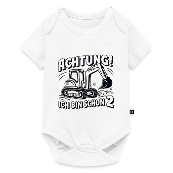 Ich bin schon 2 - Bagger - Baby Premium Kurzarmbody - Weiß - Vorne