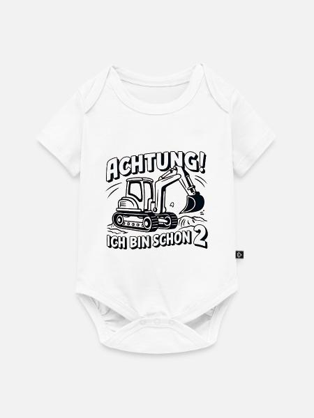 Ich bin schon 2 - Bagger - Baby Premium Kurzarmbody - Weiß