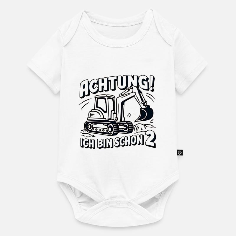 Ich bin schon 2 - Bagger - Baby Premium Kurzarmbody - Weiß