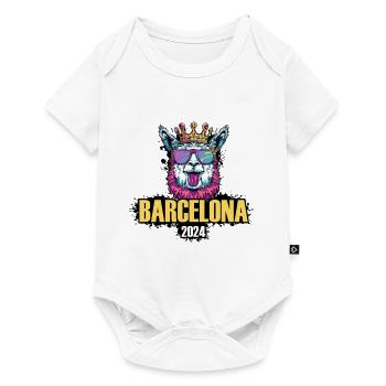 Barcelone 2024 Vacances de fête de l’alpaga - Body à manches courtes Premium Bébé - blanc - Devant