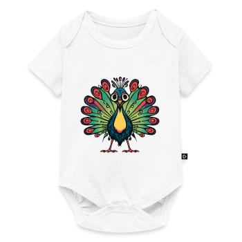 Peacock Bird Halloween Comic Funny - Baby Premium short-sleeve bodysuit - white - Front