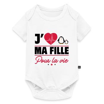 J'aime ma fille – pour toujours et à jamais - Body à manches courtes Premium Bébé - blanc - Devant
