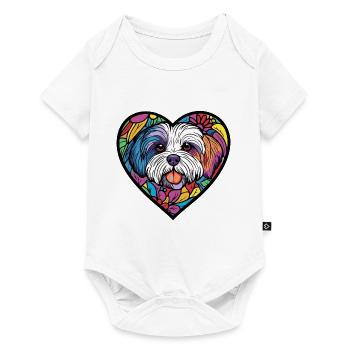 Coeur de chien havanais Amour de chien - Body à manches courtes Premium Bébé - blanc - Devant