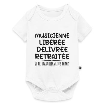 Musicienne célèbre sa retraite avec humour cadeau - Body à manches courtes Premium Bébé - blanc - Devant