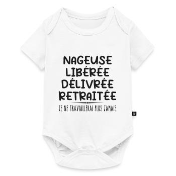 Schwimmer feiert Ruhestand mit Humorgeschenk - Baby Premium Kurzarmbody - Weiß - Vorne