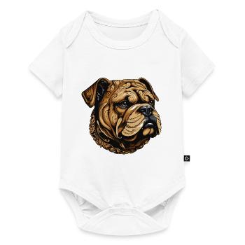 Bulldog Dog Portrait - Baby Premium short-sleeve bodysuit - white - Front