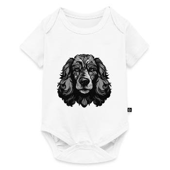 Caniche chien portrait - Body à manches courtes Premium Bébé - blanc - Devant