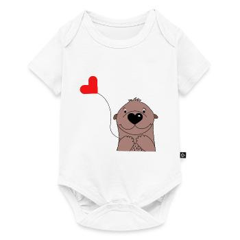 Cute Otter with Heart Balloon - Baby Clothes - Baby Premium short-sleeve bodysuit - white - Front