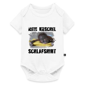 Mein kuschel Schlafshirt Affee baby Orang-Utan - Baby Premium Kurzarmbody - Weiß - Vorne