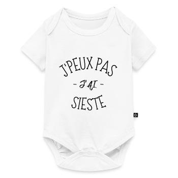 J'peux pas j'ai sieste idée cadeau humour - Body à manches courtes Premium Bébé - blanc - Devant
