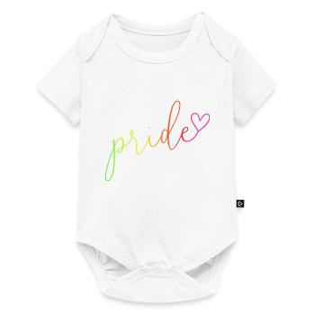 Pride Regenbogen Farben Schrift - Baby Premium Kurzarmbody - Weiß - Vorne