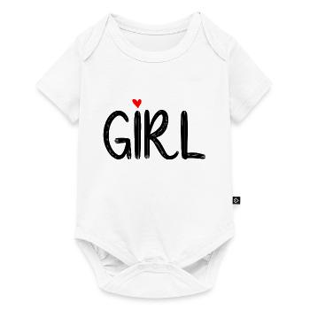 Fille Cœur Rouge - Body à manches courtes Premium Bébé - blanc - Devant