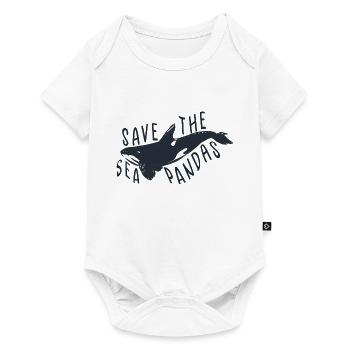 Save The Sea Pandas Retro Rescue Killer Whale Orca - Baby Premium short-sleeve bodysuit - white - Front