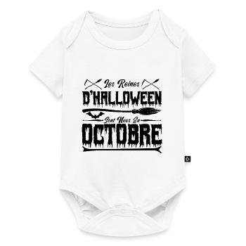 Les reines d’Halloween sont nées en octobre - Body à manches courtes Premium Bébé - blanc - Devant