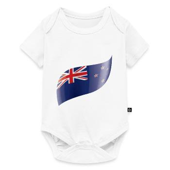 Le drapeau néo-zélandais agité - Body à manches courtes Premium Bébé - blanc - Devant