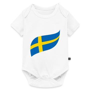 Drapeau suédois - Body à manches courtes Premium Bébé - blanc - Devant