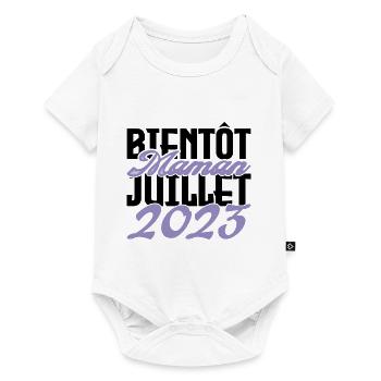 Annonce grossesse. bientôt Maman Juillet 2023.mama - Body à manches courtes Premium Bébé - blanc - Devant