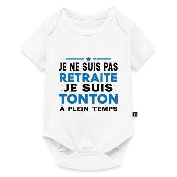 Tonton à Plein Temps Cadeau Retraite Tonton - Body à manches courtes Premium Bébé - blanc - Devant
