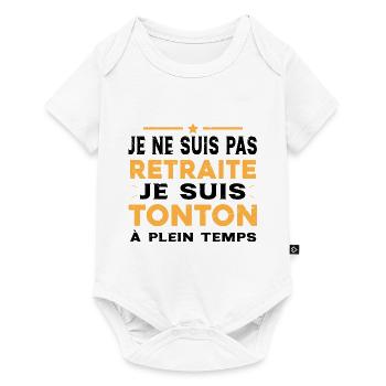 Tonton à Plein Temps Cadeau Retraite Tonton - Body à manches courtes Premium Bébé - blanc - Devant
