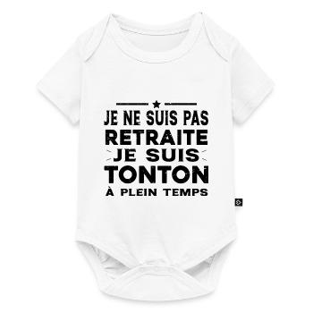 Tonton à Plein Temps Cadeau Retraite Tonton - Body à manches courtes Premium Bébé - blanc - Devant
