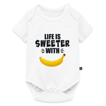 Life Is Sweeter With Banana - Baby Premium short-sleeve bodysuit - white - Front
