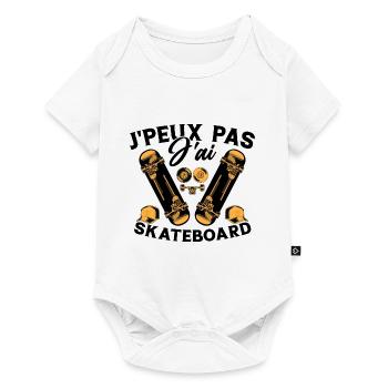 Je peux pas j ai Skateboard - Body à manches courtes Premium Bébé - blanc - Devant